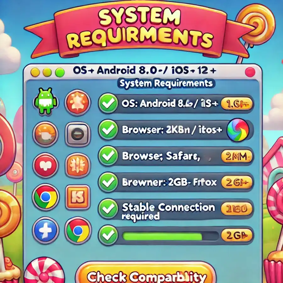 Системные требования Sugar Rush