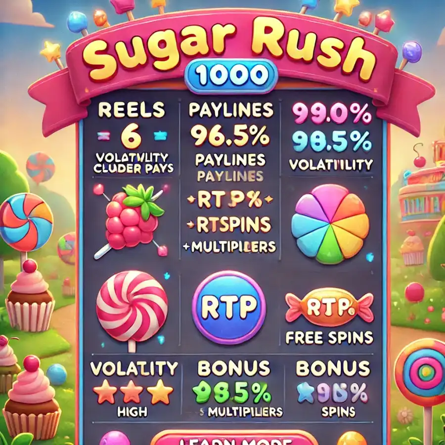 Основная информация о слоте Sugar Rush шуга