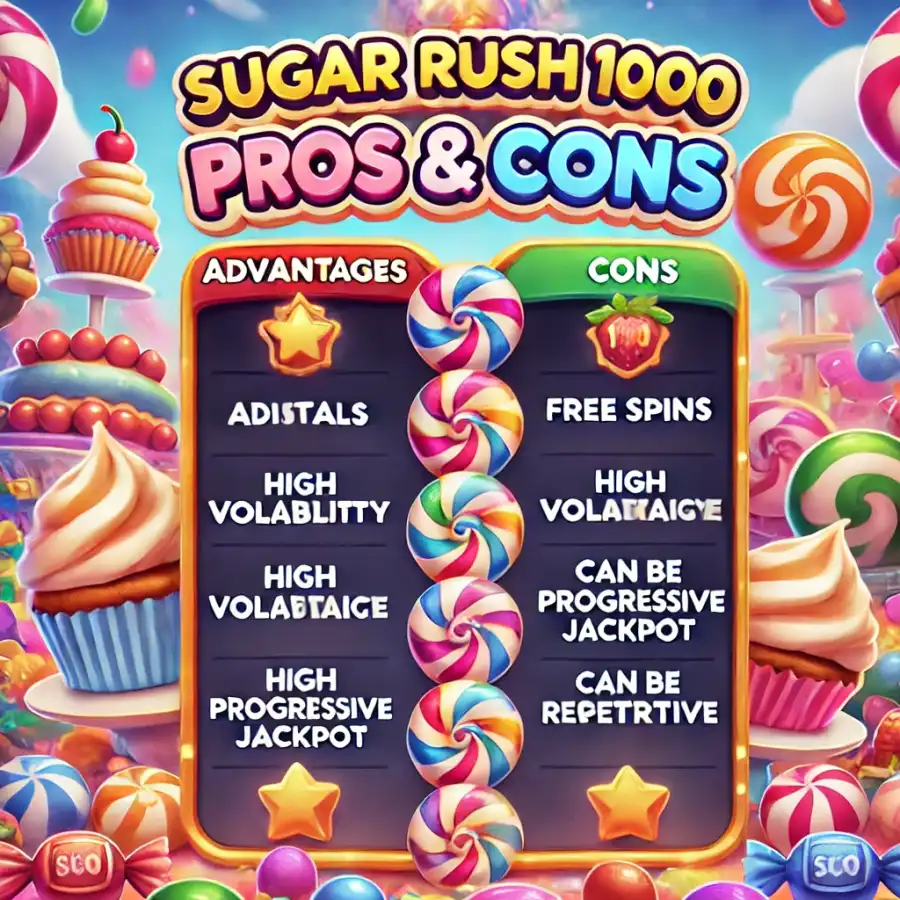 Преимущества и недостатки слота Sugar Rush